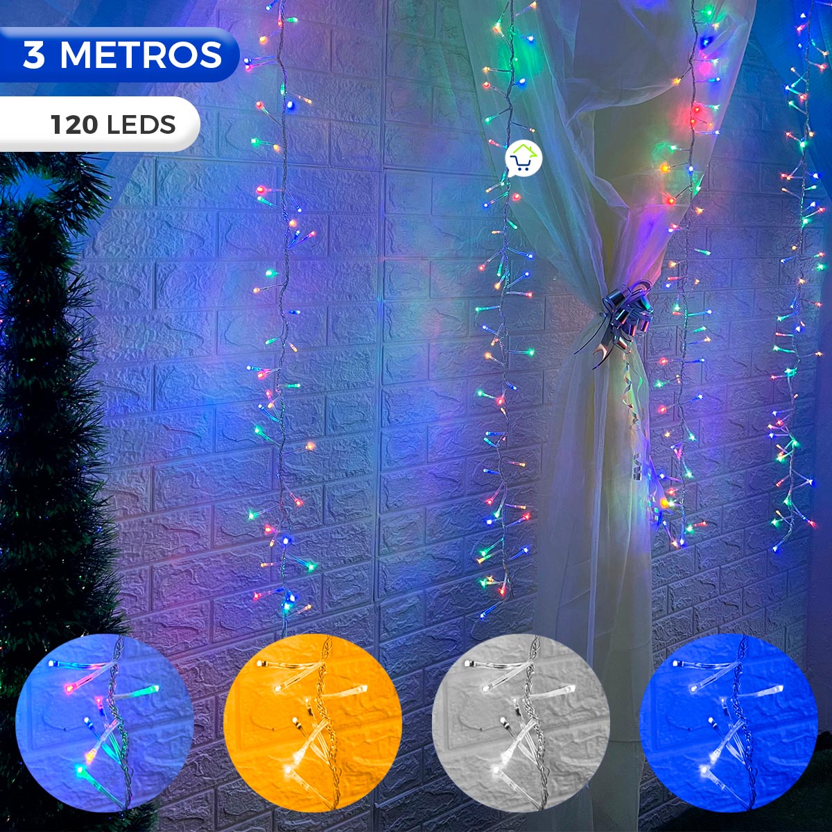 Cortina Luz LED 3.70x1.90M 800 LED 2050