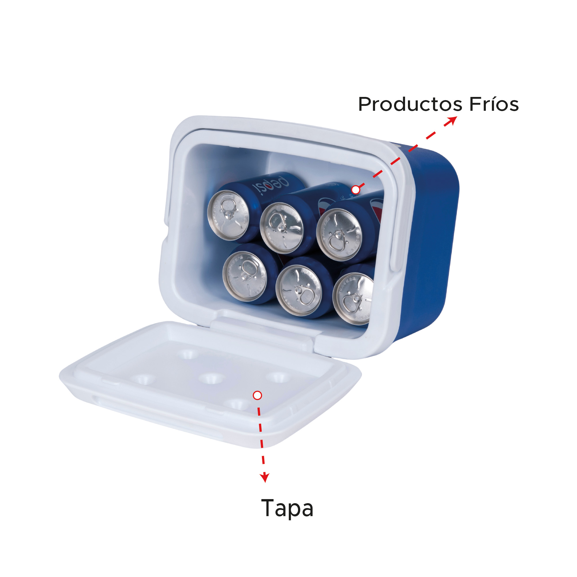 Miniatura 3 de Nevera cava 13 litros plástica azul