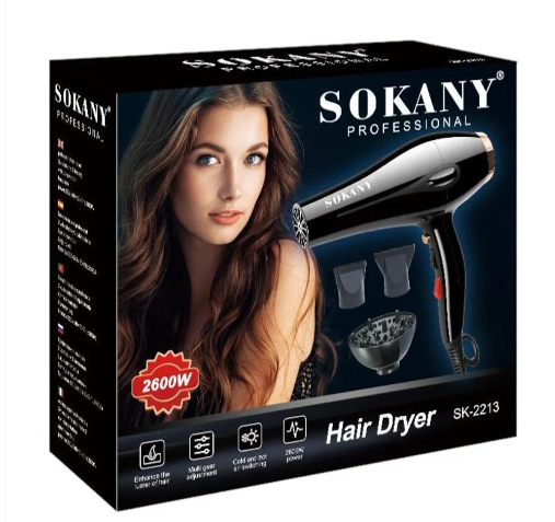 Secador Frio y Calor 2600w Sokany