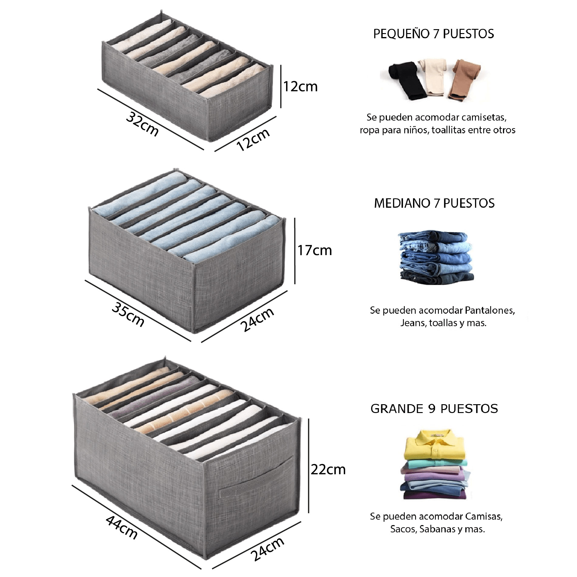 Miniatura 3 de Organizador De Ropa Divisor Set 2 Piezas