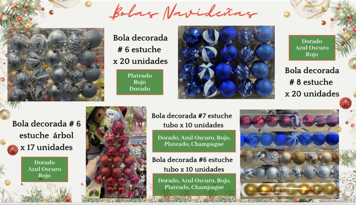 Bolas navideñas diferentes tamaños