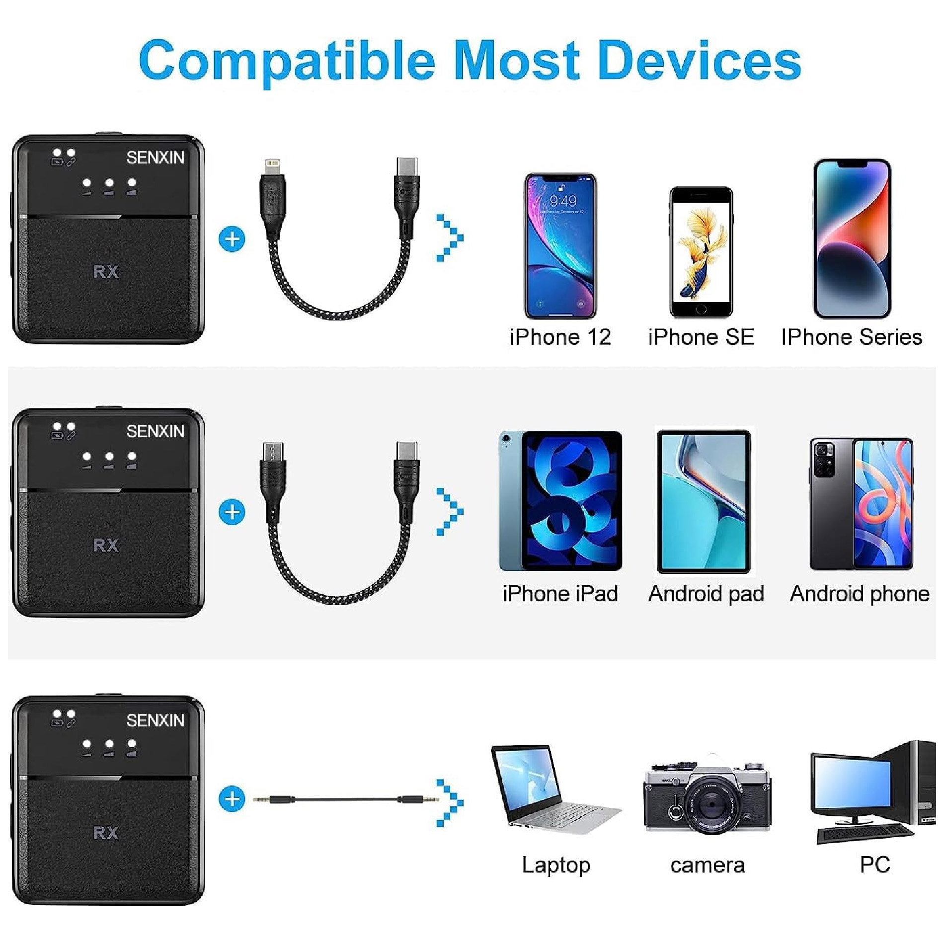 Miniatura 2 de Kit X2 Micrófonos Solapa SX9 Inalambrico