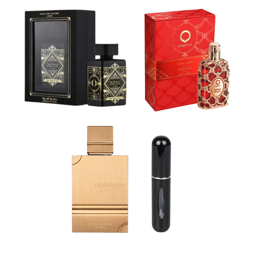 OUDGLORYCOFRE+ROUGECOFRE+AMBERCAJA+PERFU