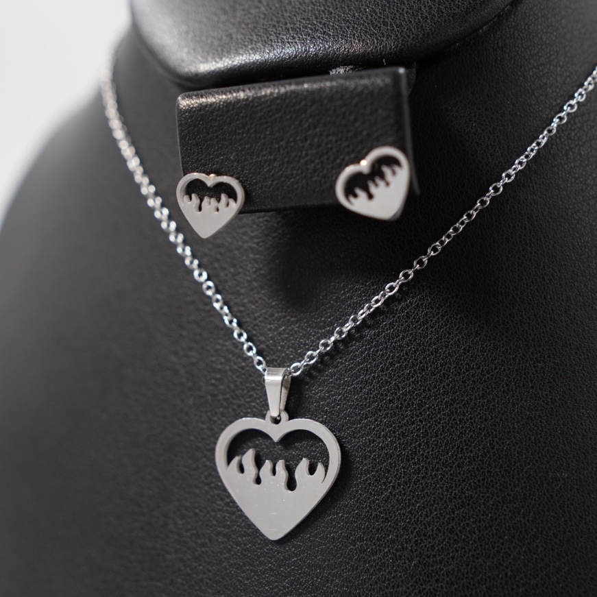 Miniatura 2 de JUEGUITO ECO CORAZON CON FUEGO PLATEADO