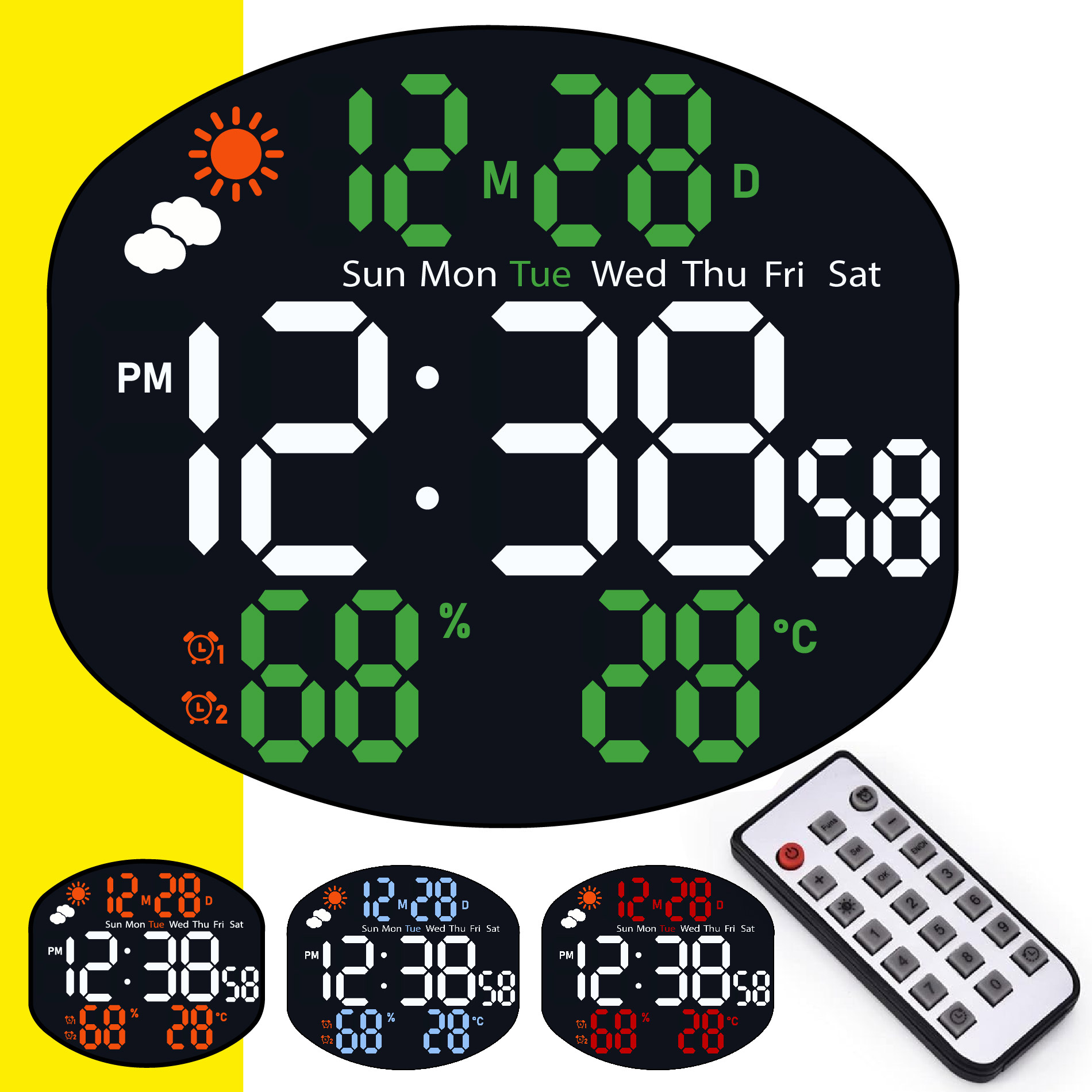 Reloj Digital Led Calendario Con Control