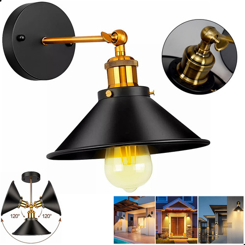 Lampara Aplique De Pared Vintage + BOMBI