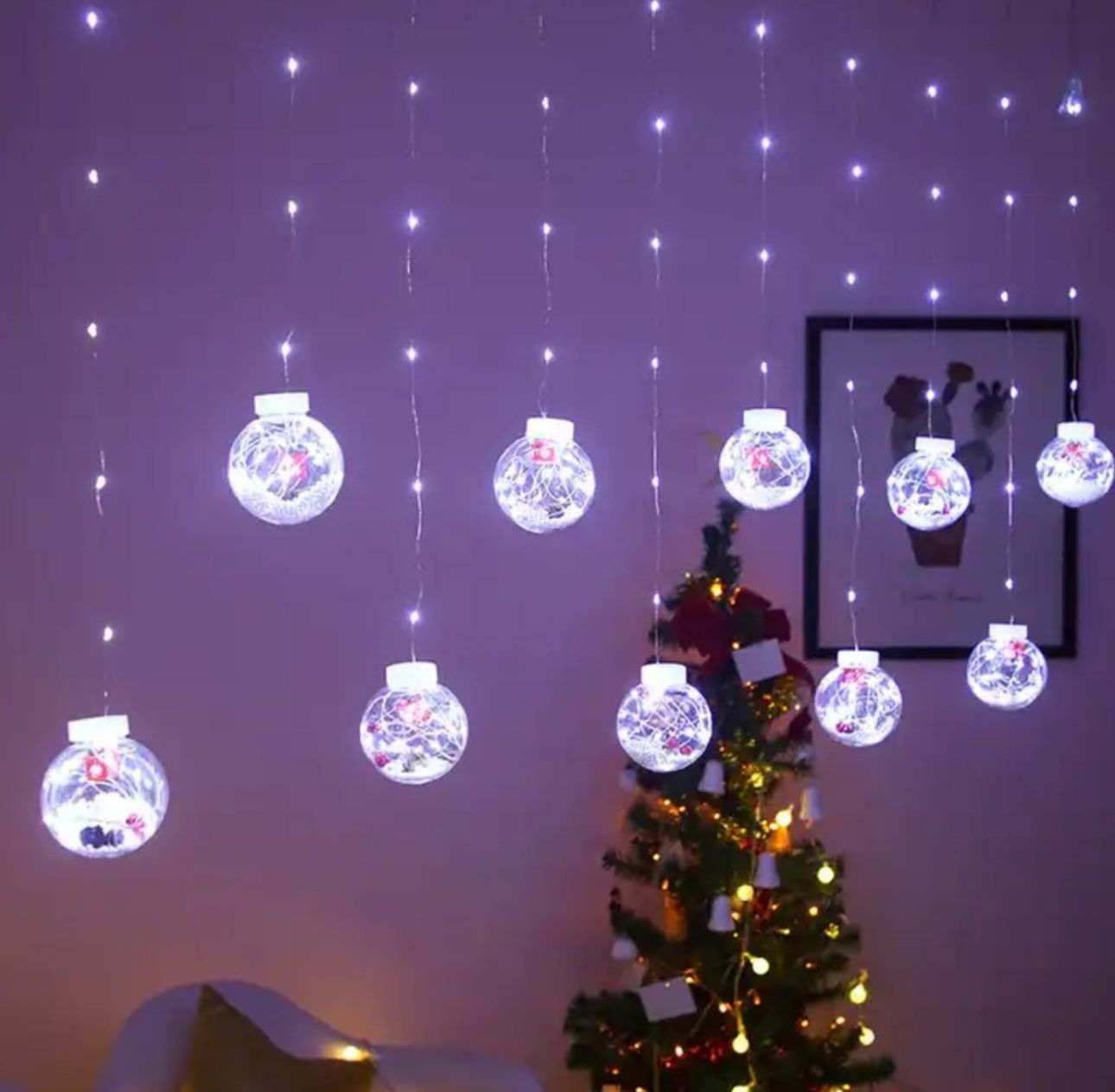 Luces De Navidad Cortina solo bolas