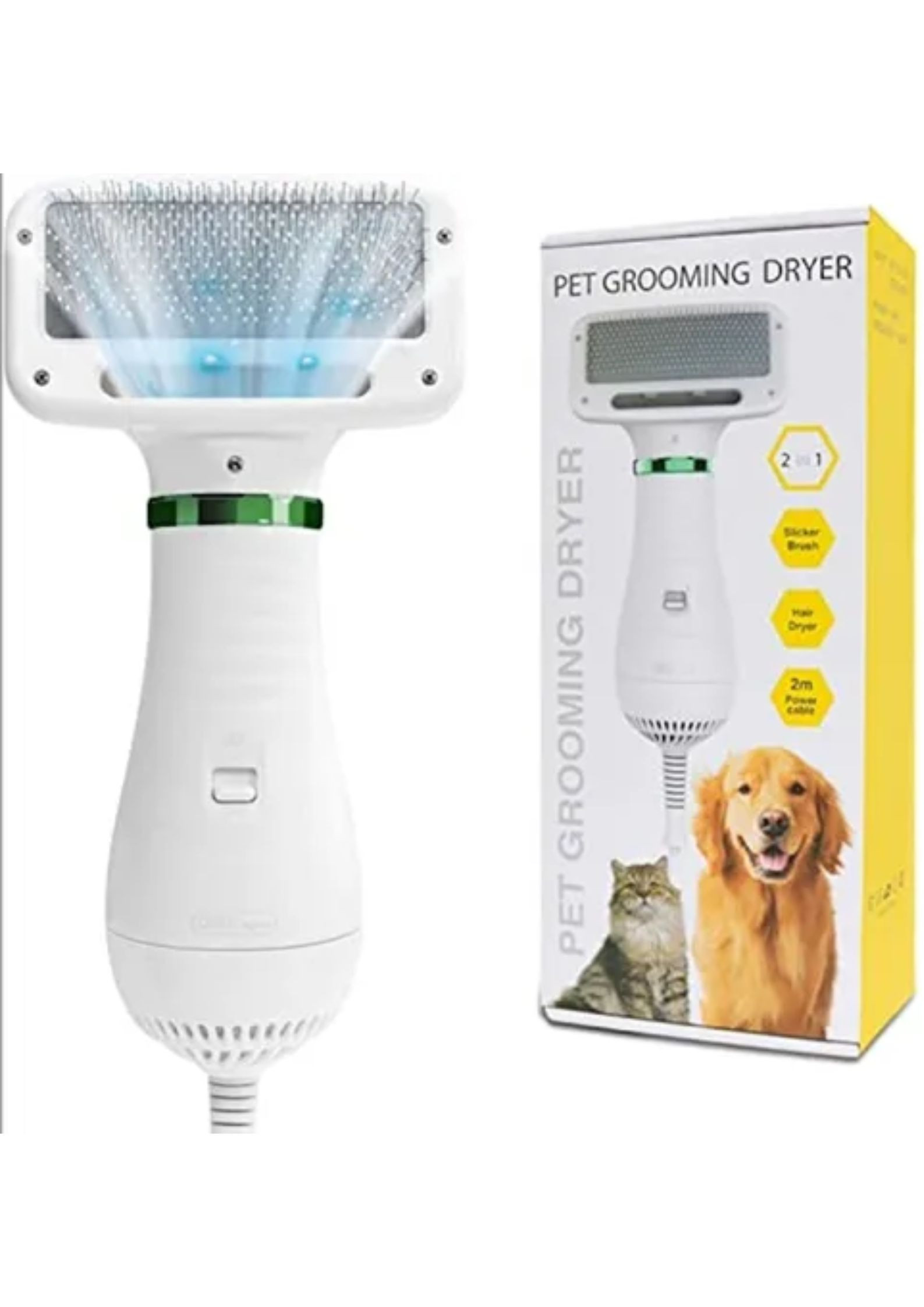 Miniatura 3 de Cepillo Y Secador Para Mascotas 2 En 1