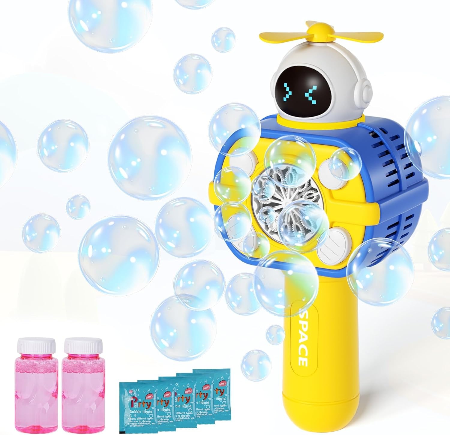 KUWUNG Máquina De Burbujas Automática Recargable – 118 Cm De Altura Ajustable, Con Luces Y Música, Ideal Para Jardín, Bodas, Cumpleaños Y Fiestas