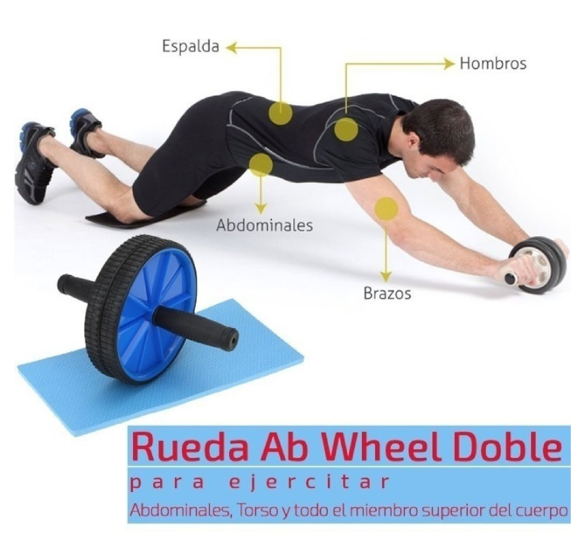 Rueda Abdominal + Tapete De Ejercicio
