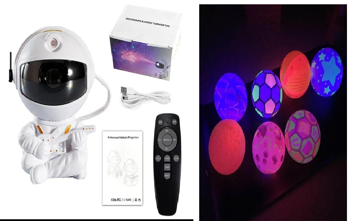 Astronauta Proyector + 3Pelotasluminosas