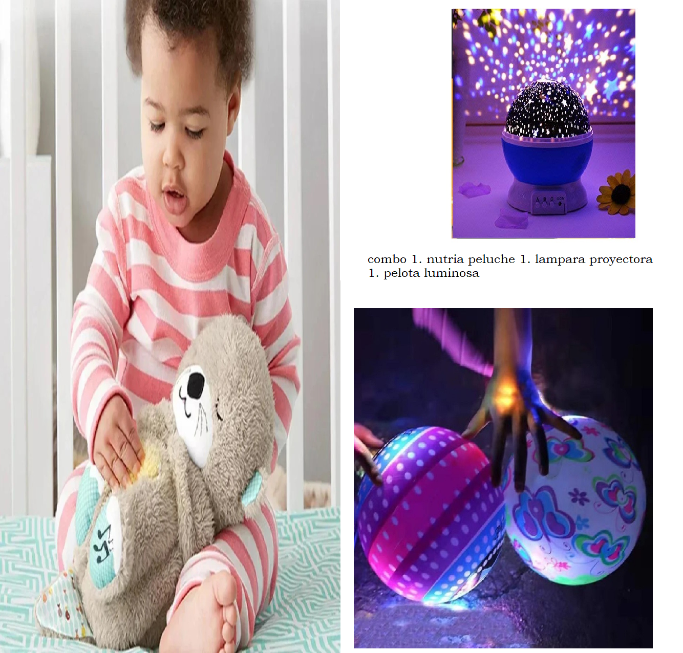 COMBO 3 EN 1 NUTRIA, LAMPARA, PELOTA