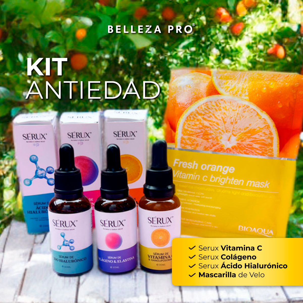 KIT ANTIEDAD SERUX+ MASCARILLA VITA C