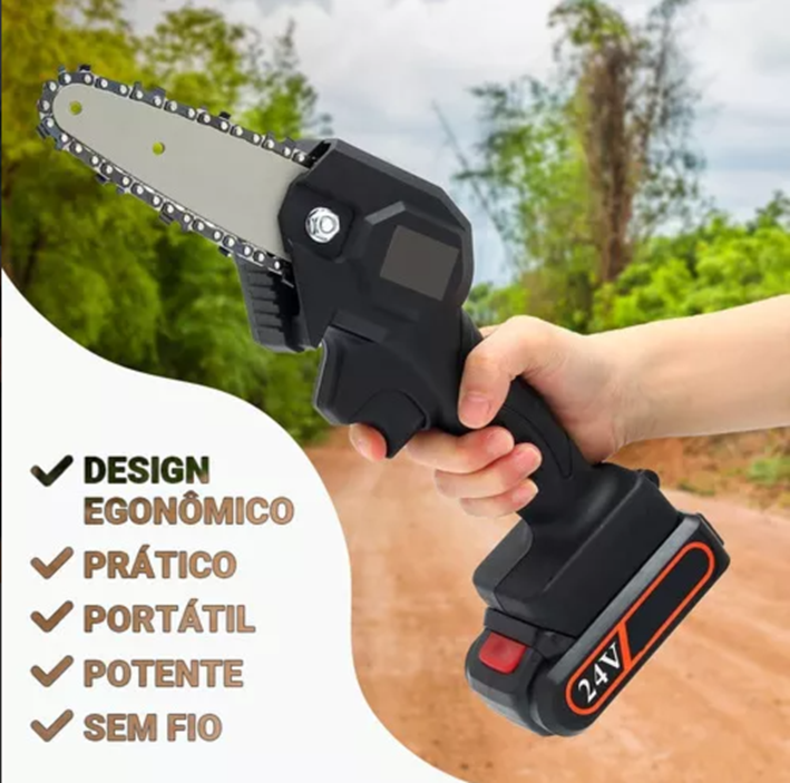 Mini Motosierra Con Batería Recargable