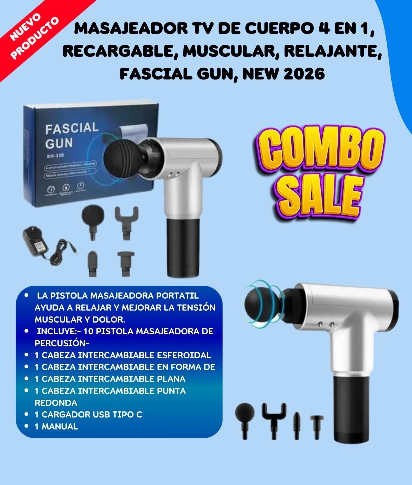 Masajeador Martillo TV  Fascial Gun