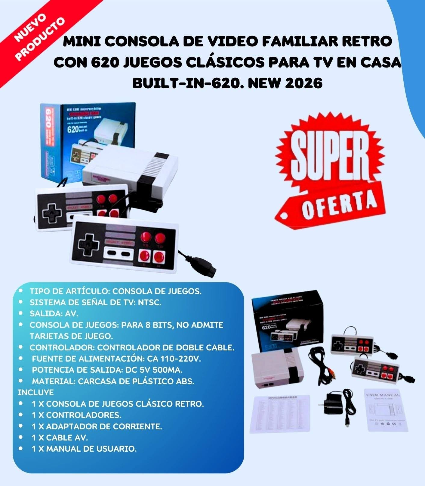 Mini Consola 620 Video Juegos Clasicos