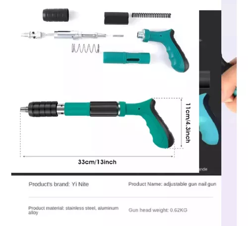 Miniatura 5 de Kit Pistola Remachadora Manual Clavos