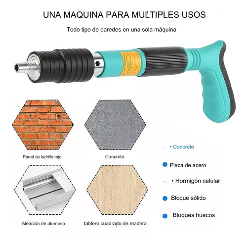 Kit Pistola Remachadora Manual Clavos
