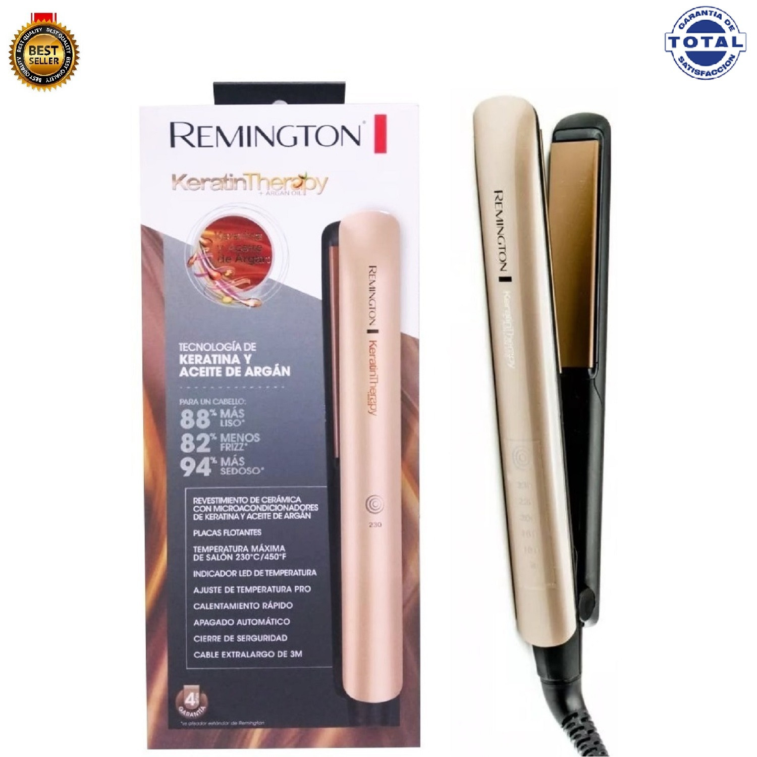 Plancha Cabello Remington Keratina Repli