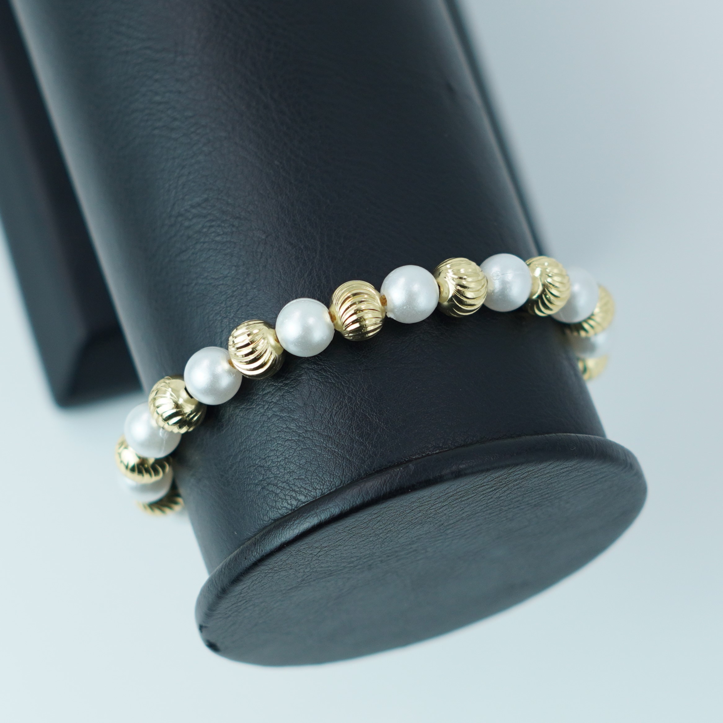 PULSERA PERLA GRUESA BALIN DIAMANTADO Ro