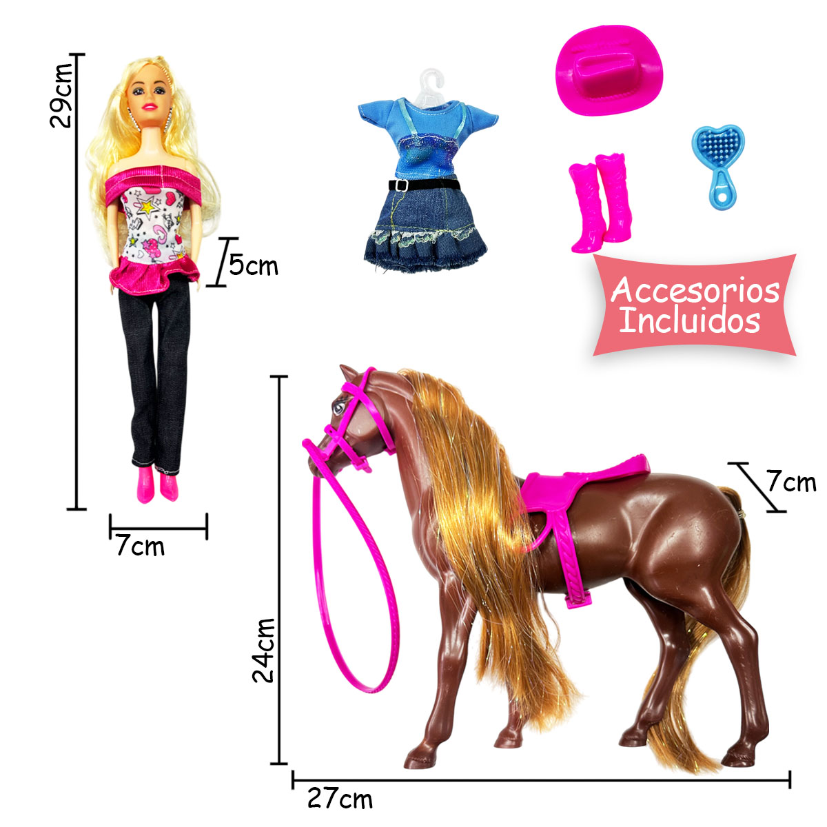 Miniatura 6 de Muñeca Tipo Barbie Jinete Juguete MB190