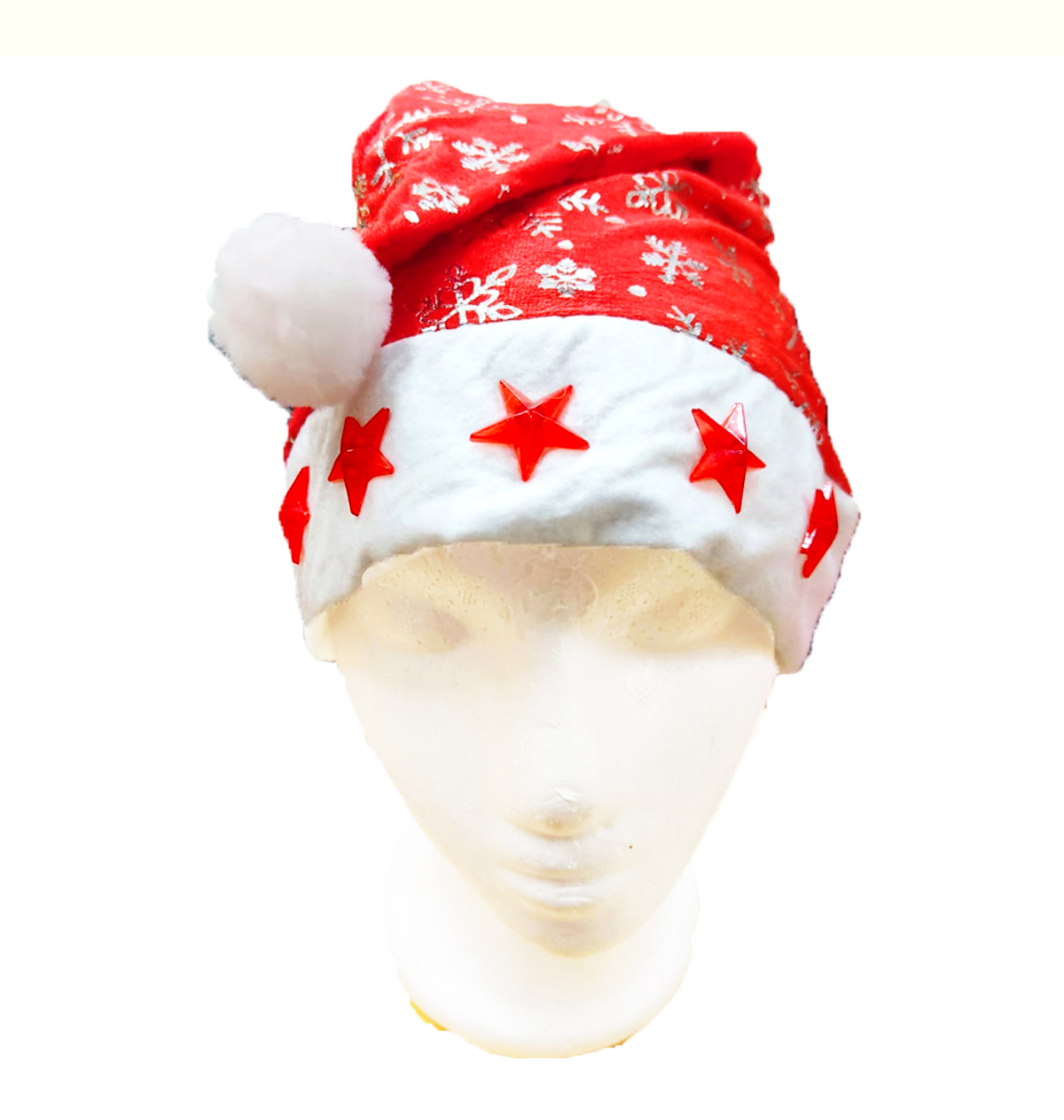 6 gorros de navidad con luces