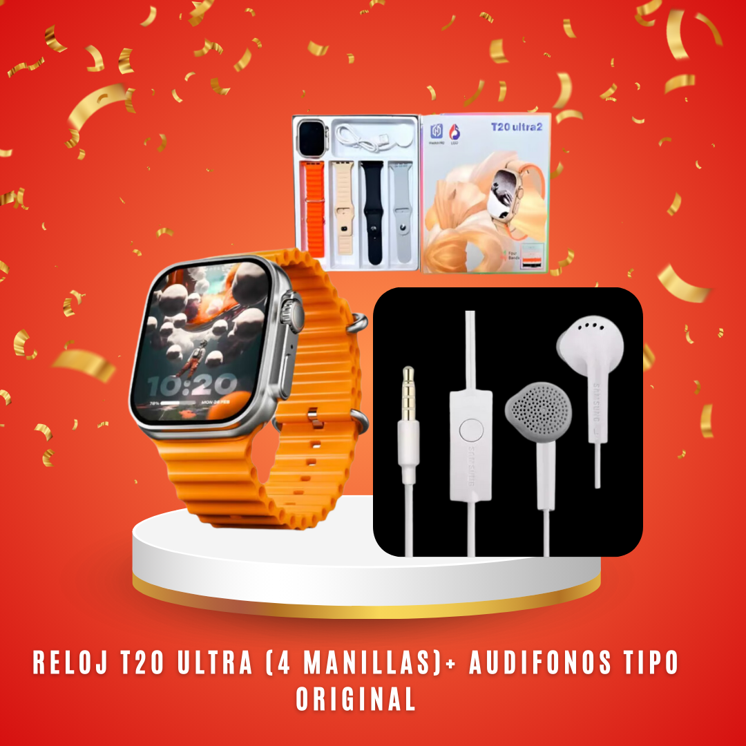 SMART WATCH T20 ULTRA+AUDIFONO TIPO ORIG