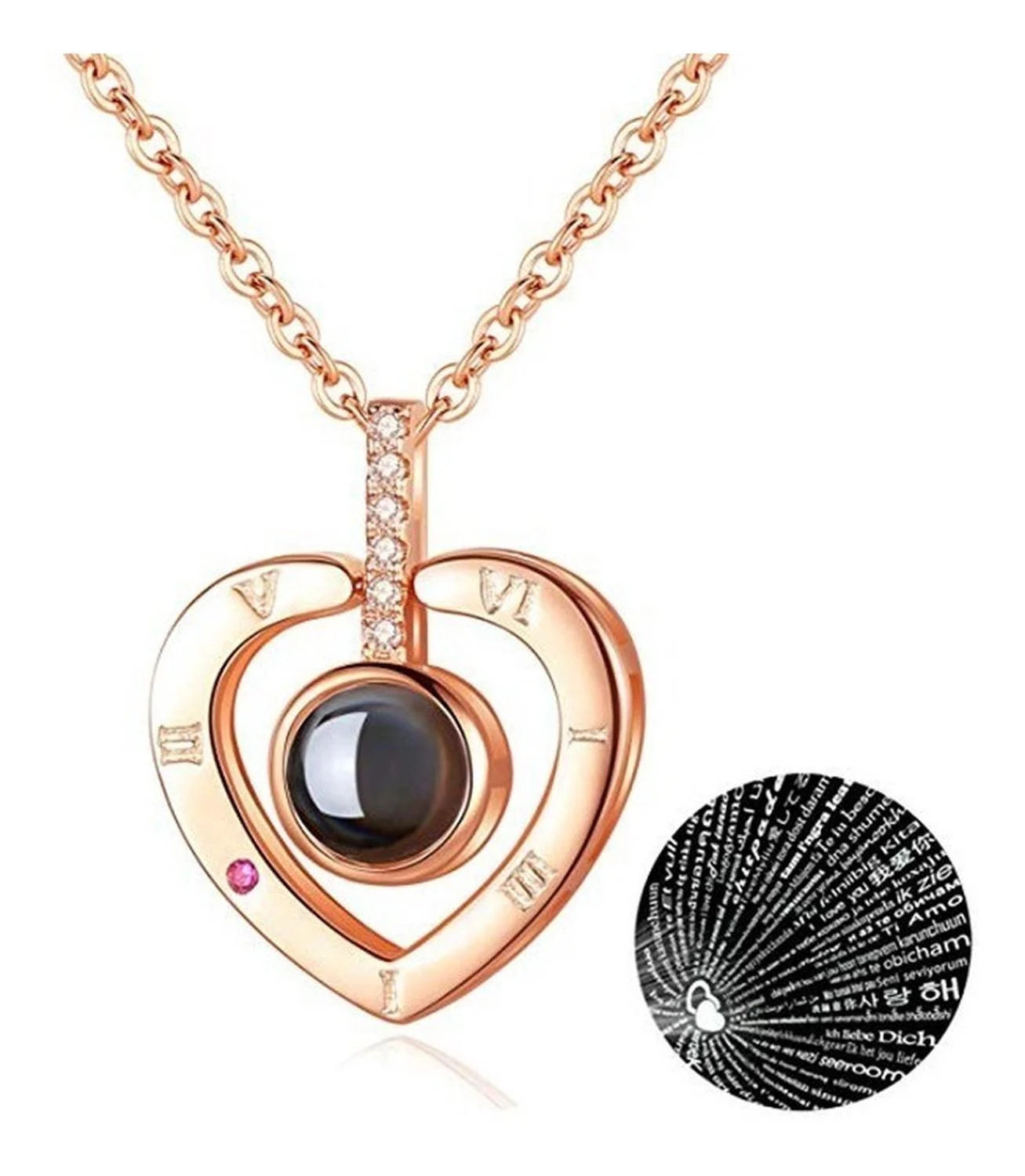 Collar Te amo Corazon 1  +Caja REGALO SP