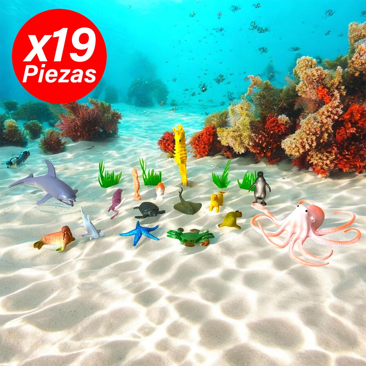 Miniatura 2 de Animales Acuaticos x19 de Juguete 2887-9