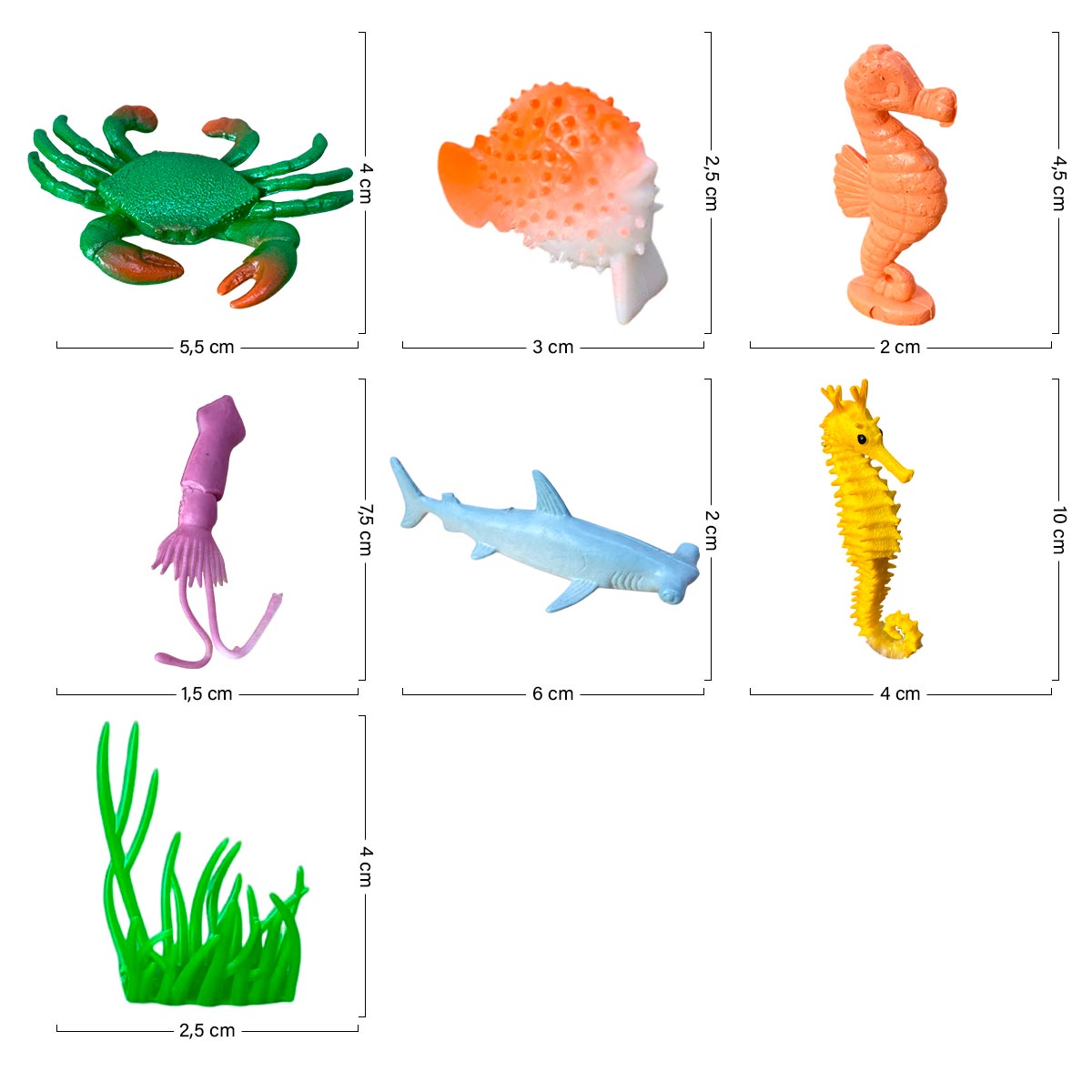 Miniatura 6 de Animales Acuaticos x19 de Juguete 2887-9