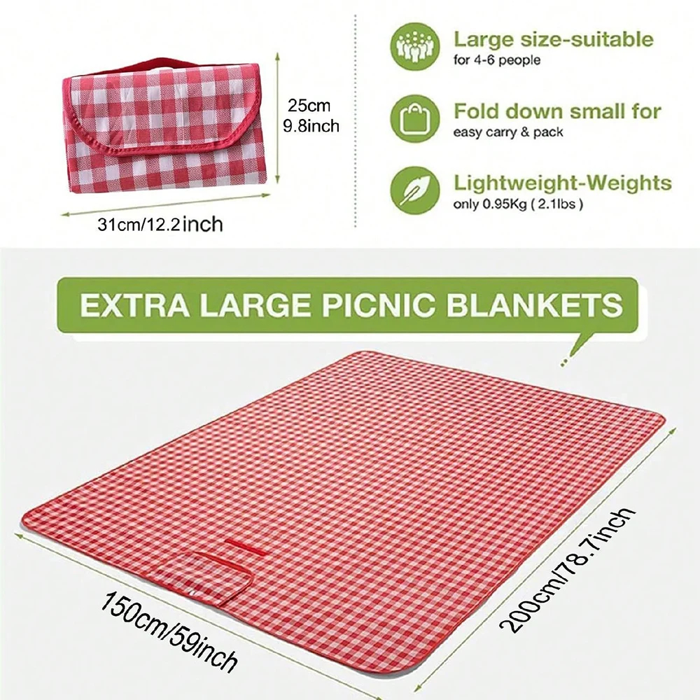 Manta para picnic impermeable pd-96 - COLOR: ROJO