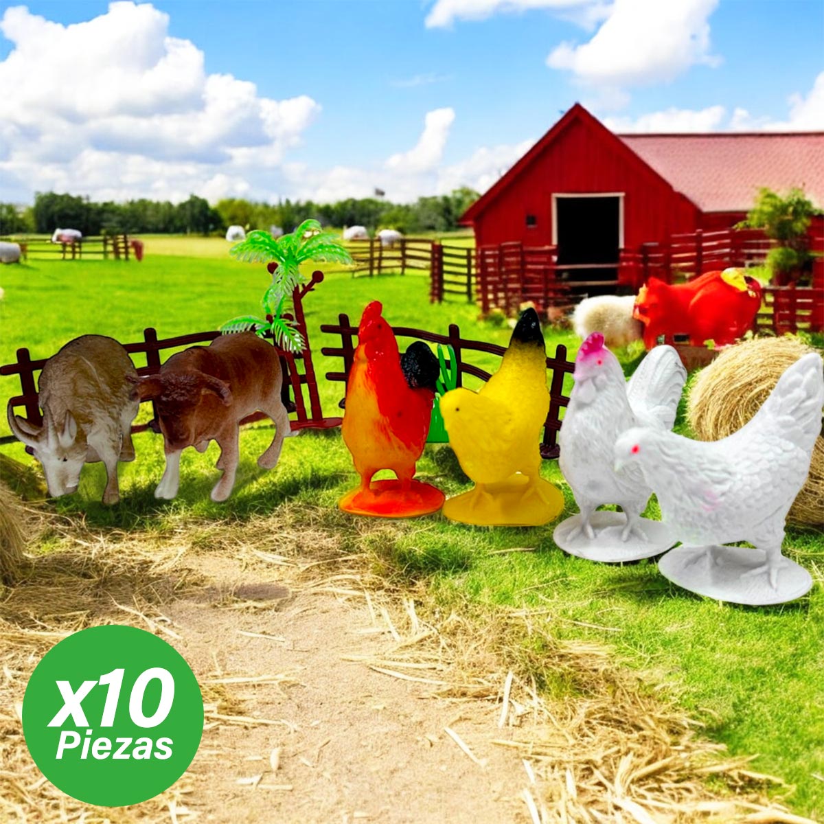 Miniatura 5 de Animales De Granja De Juguete x10 2887-5