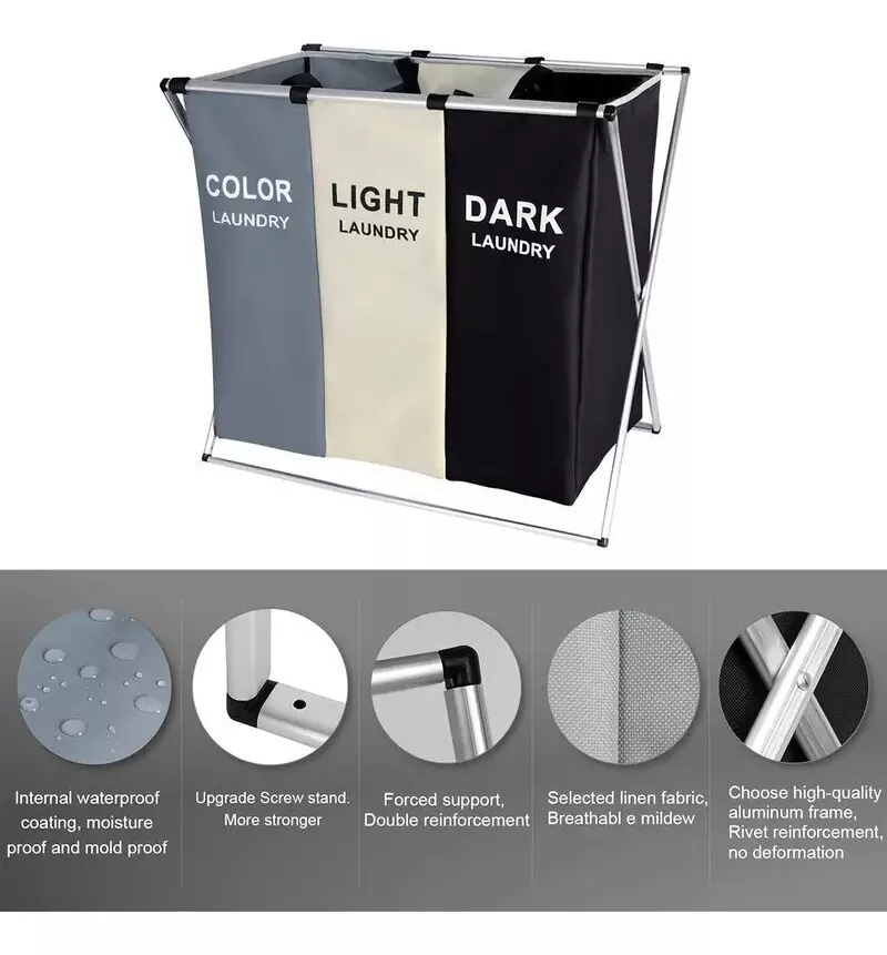 Miniatura 2 de Cesta Ropa Sucia 3 Compartimientos