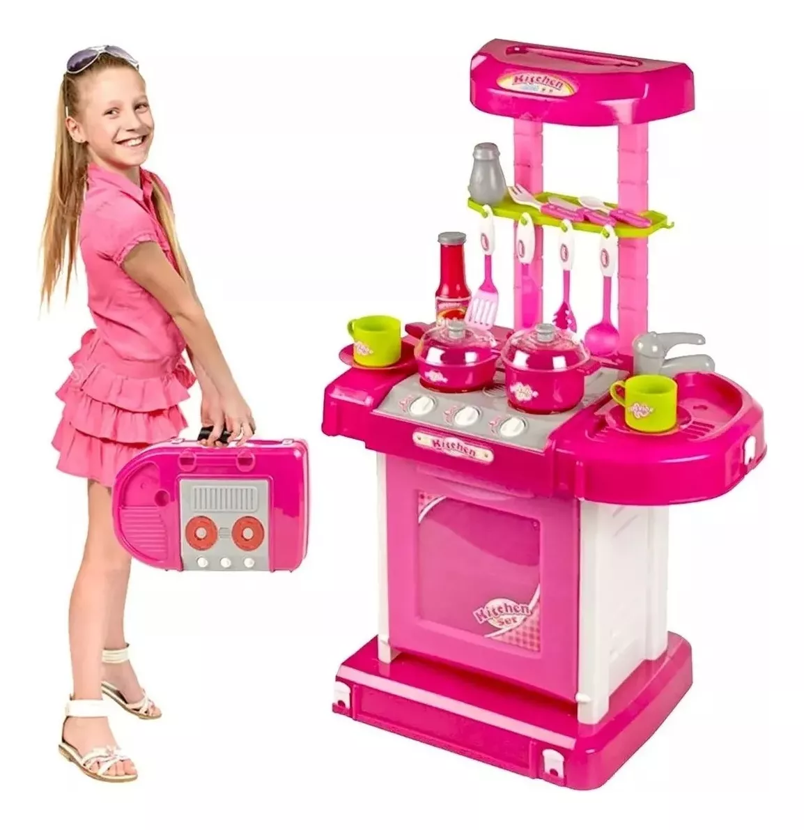🍳 Juguete Cocina Plegable Maleta con Luces y Sonidos 🎶