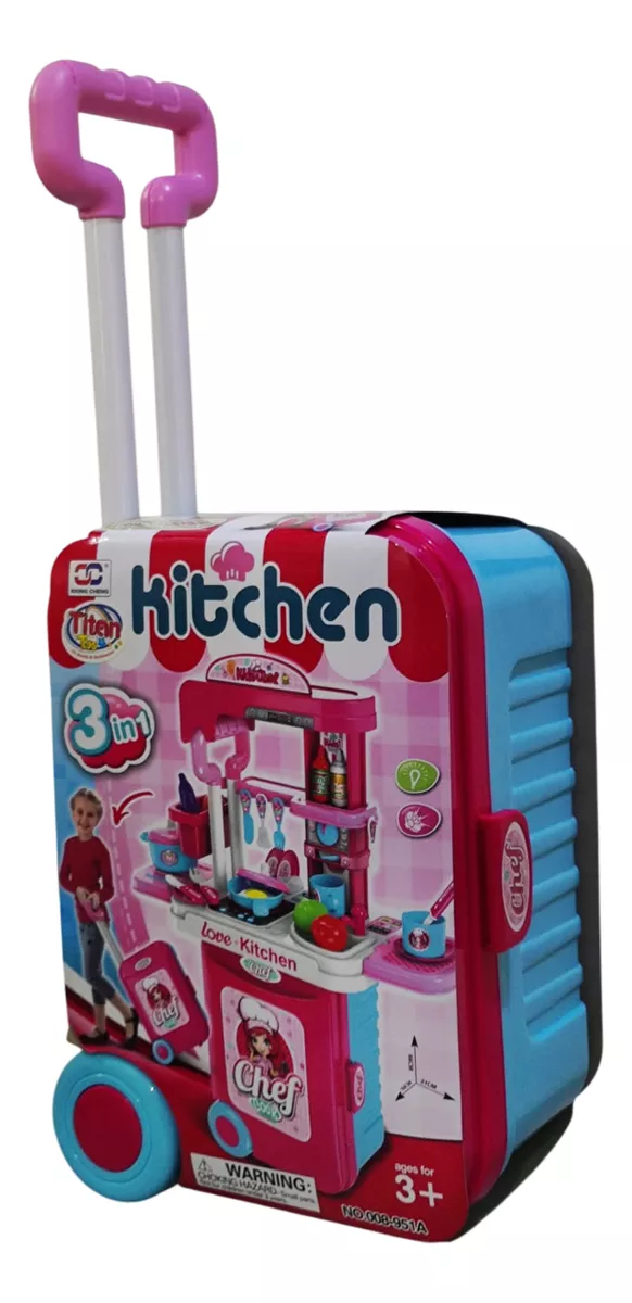 🍳 Juguete Cocina Plegable Maleta con Luces y Sonidos 🎶 3