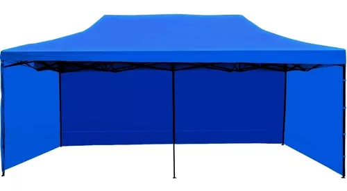 Toldo 6x3 plegable con paredes AZUL