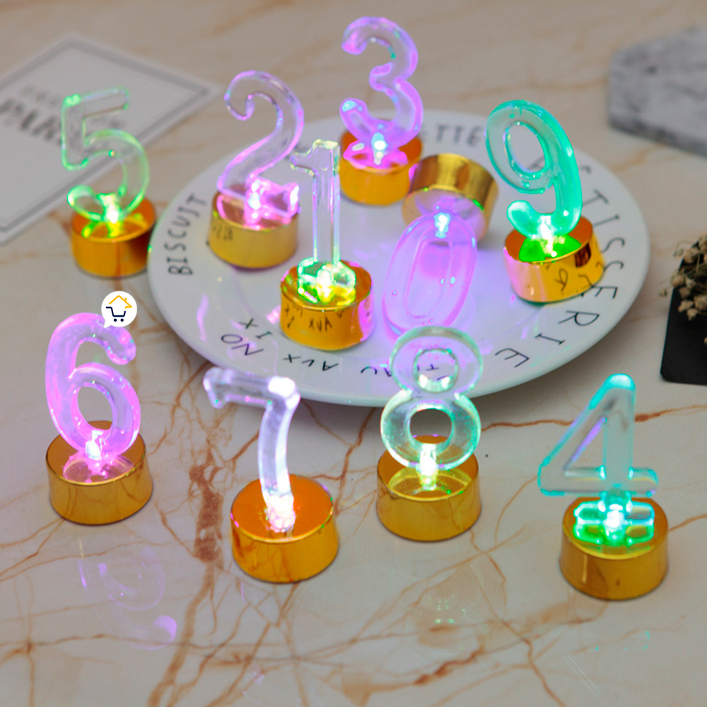 Set Numeros Led Multicolor Fiestas 262-4 Color Base