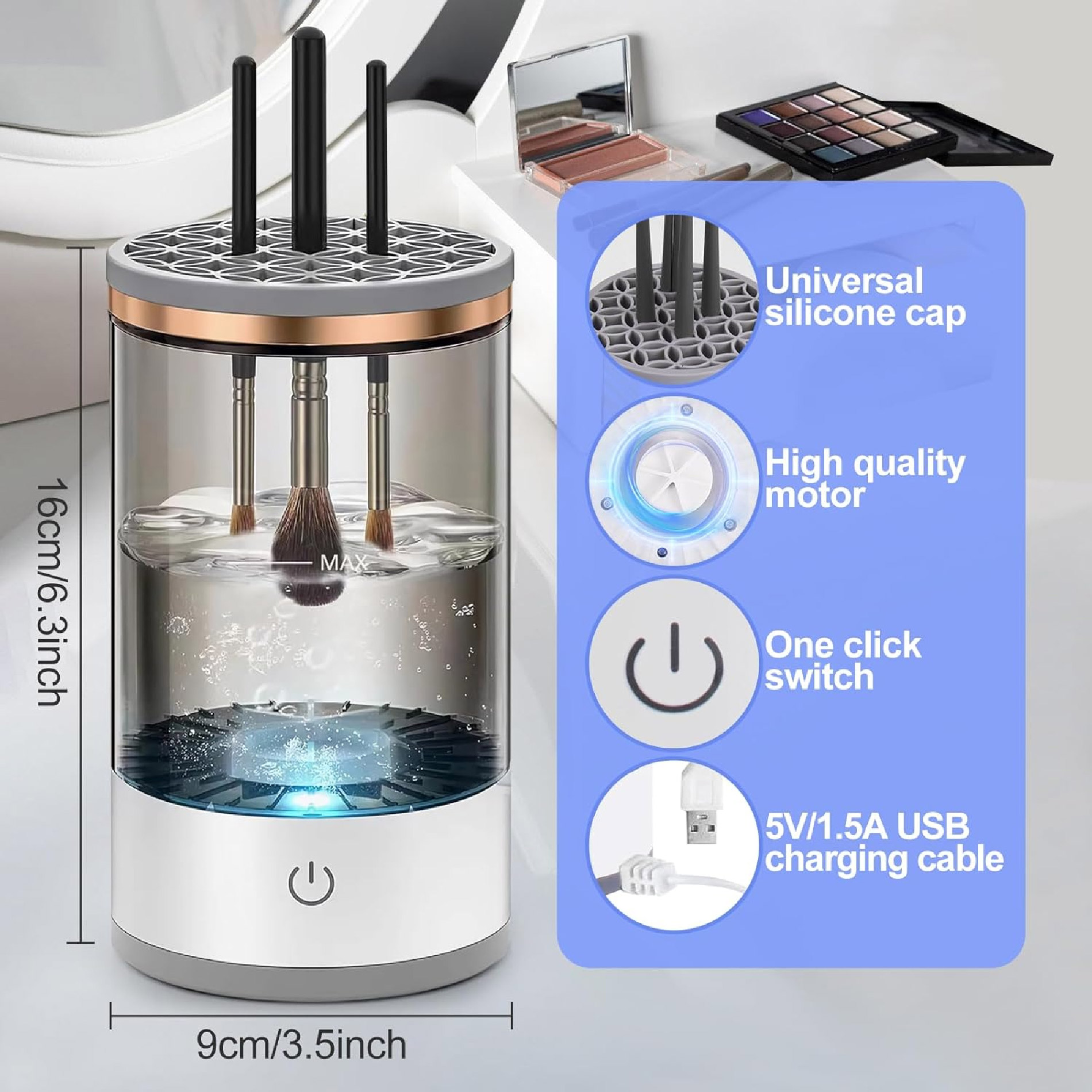 Miniatura 6 de Lavadora Automática Brochas Maquillaje