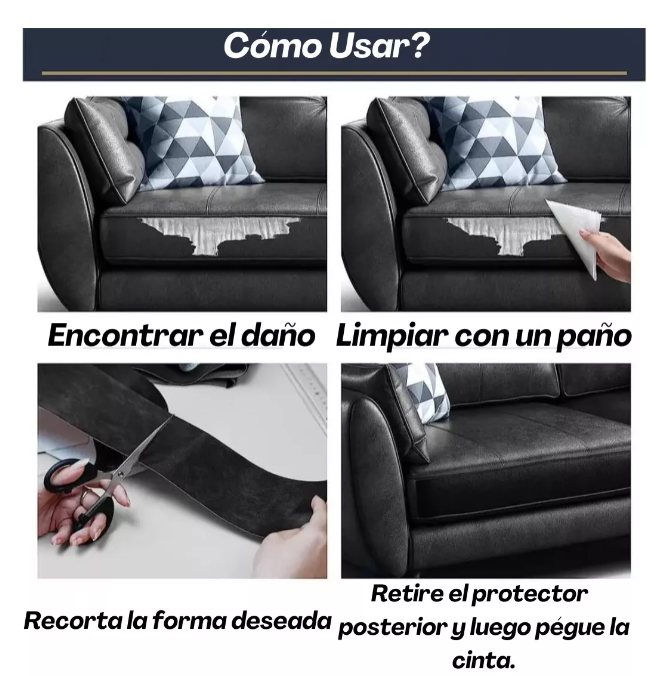 Miniatura 2 de Cinta Adhesiva Reparación Cuero 10cmX10m