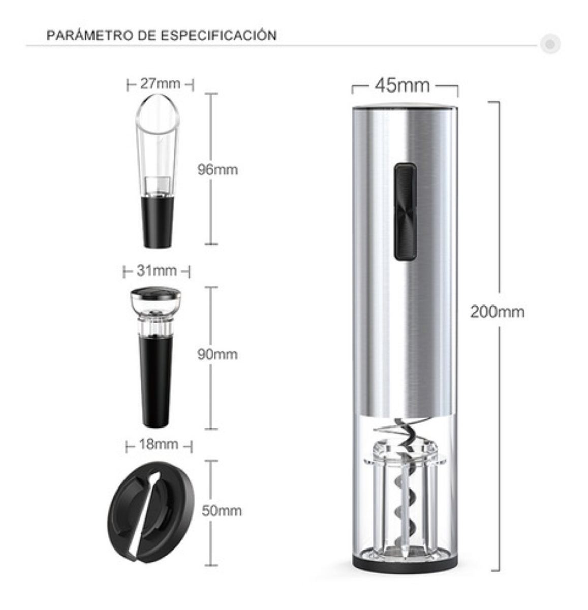 Miniatura 2 de Sacacorchos eléctrico  recargable
