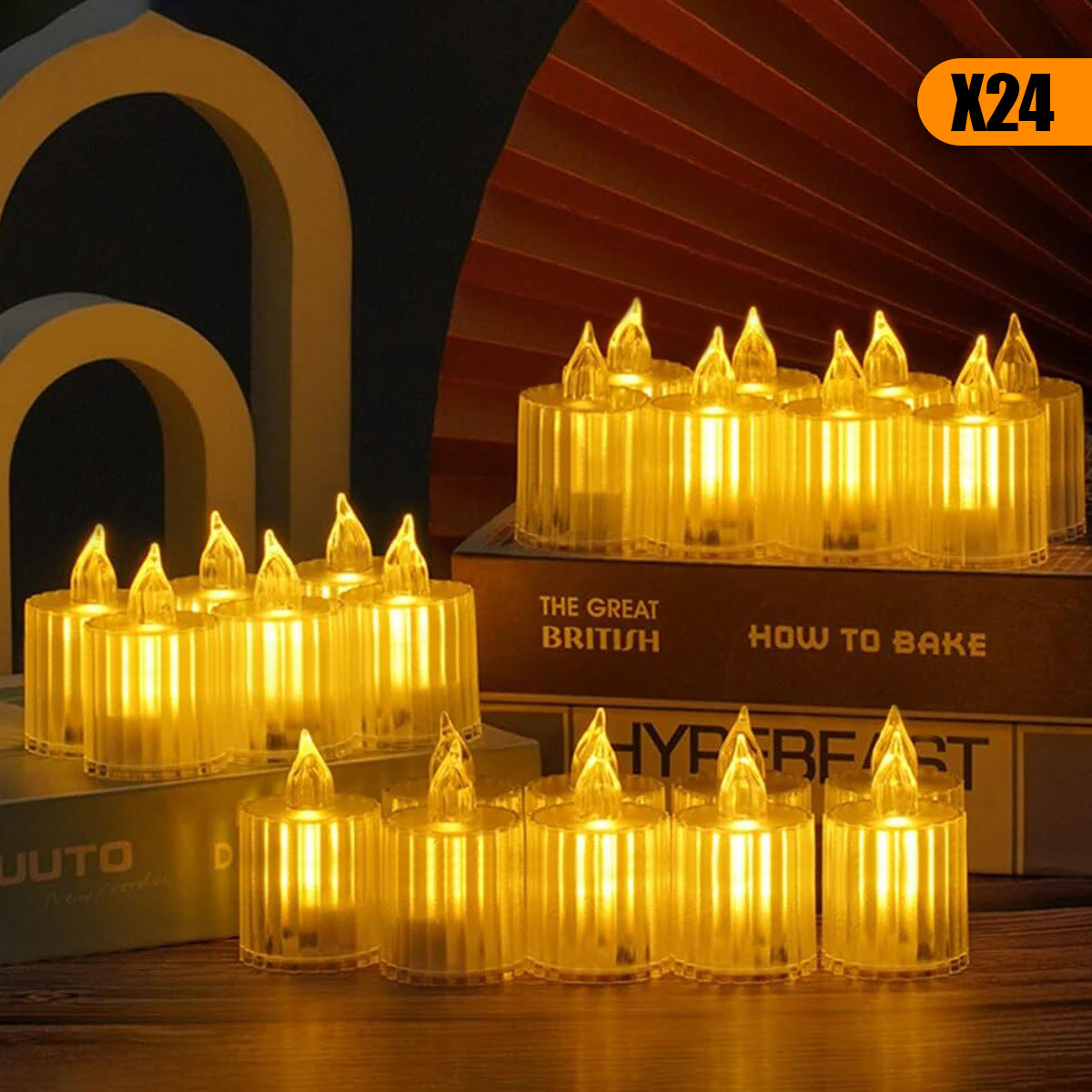 Miniatura 4 de Velas LED X24 Texturizada Mediana L022