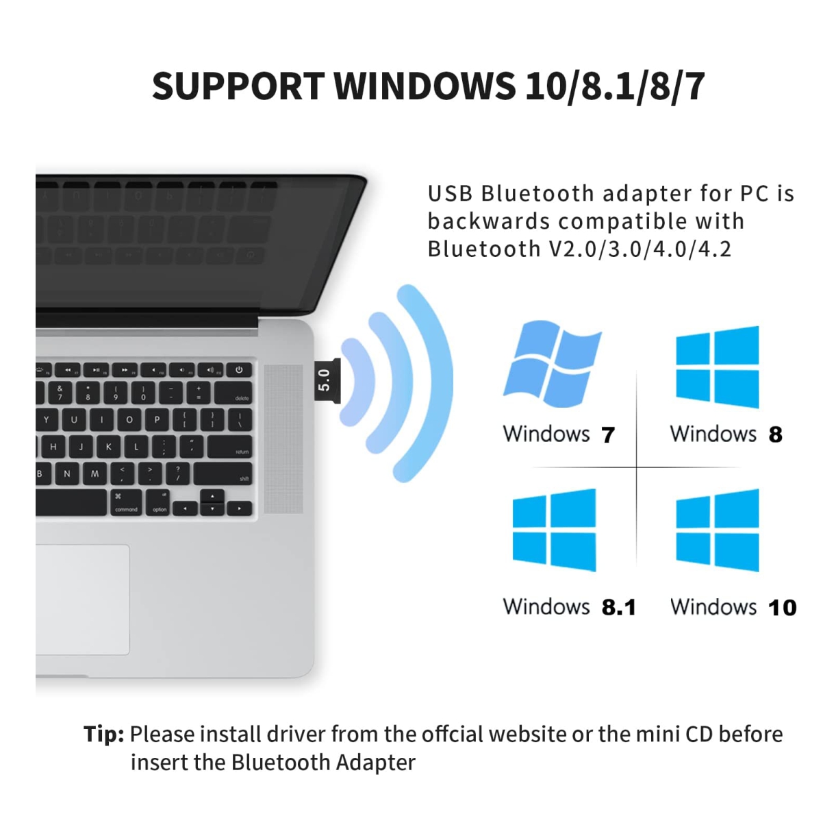 Miniatura 3 de Adaptador Bluetooth Usb 5.0 Pc