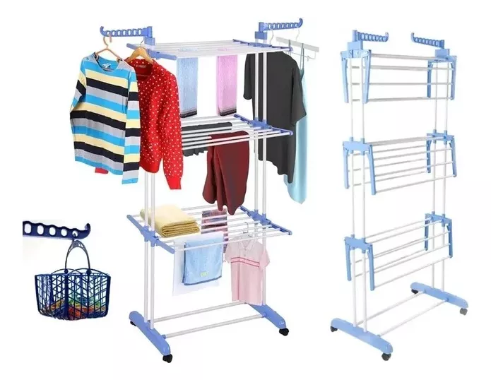 Miniatura 2 de TENDEDERO DE ROPA 3 NIVELES PLEGABLE