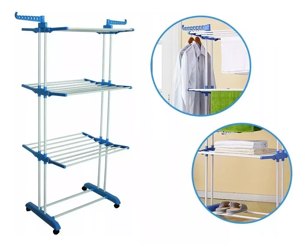 Miniatura 3 de TENDEDERO DE ROPA 3 NIVELES PLEGABLE