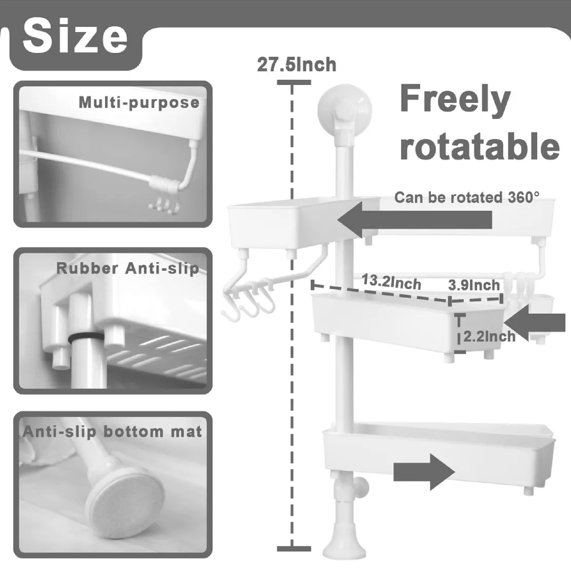 Organizador Cocina Baño 3 Niveles Pared