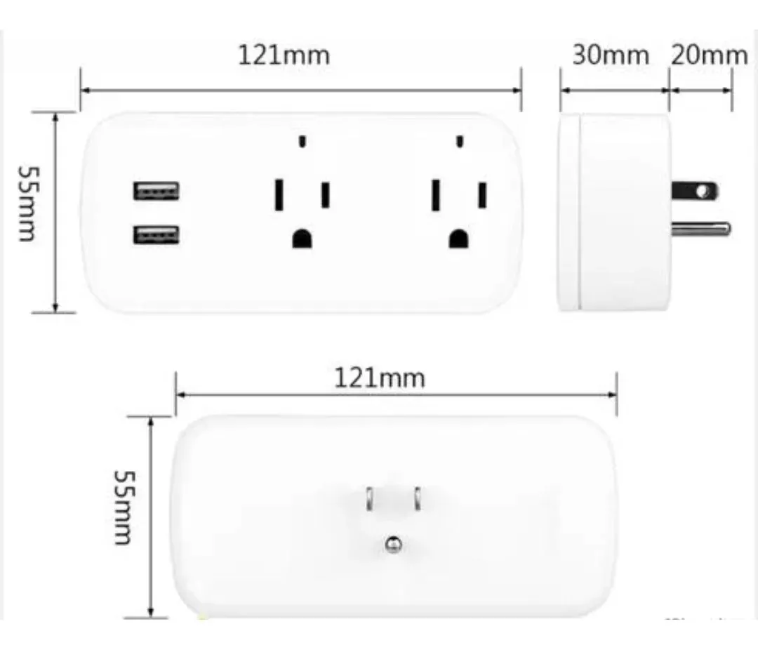 Miniatura 2 de TOMA CORRIENTE INTELIGENTE DOBLE USB