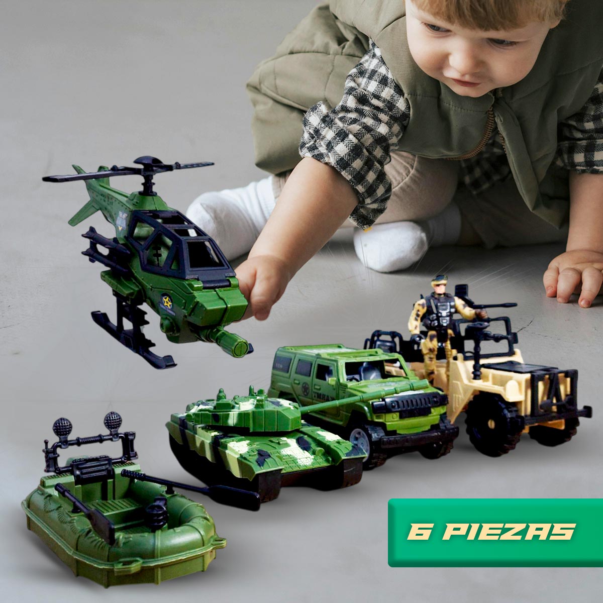 Miniatura 3 de Set Militar x 6 Piezas Grandes HW-M223-1