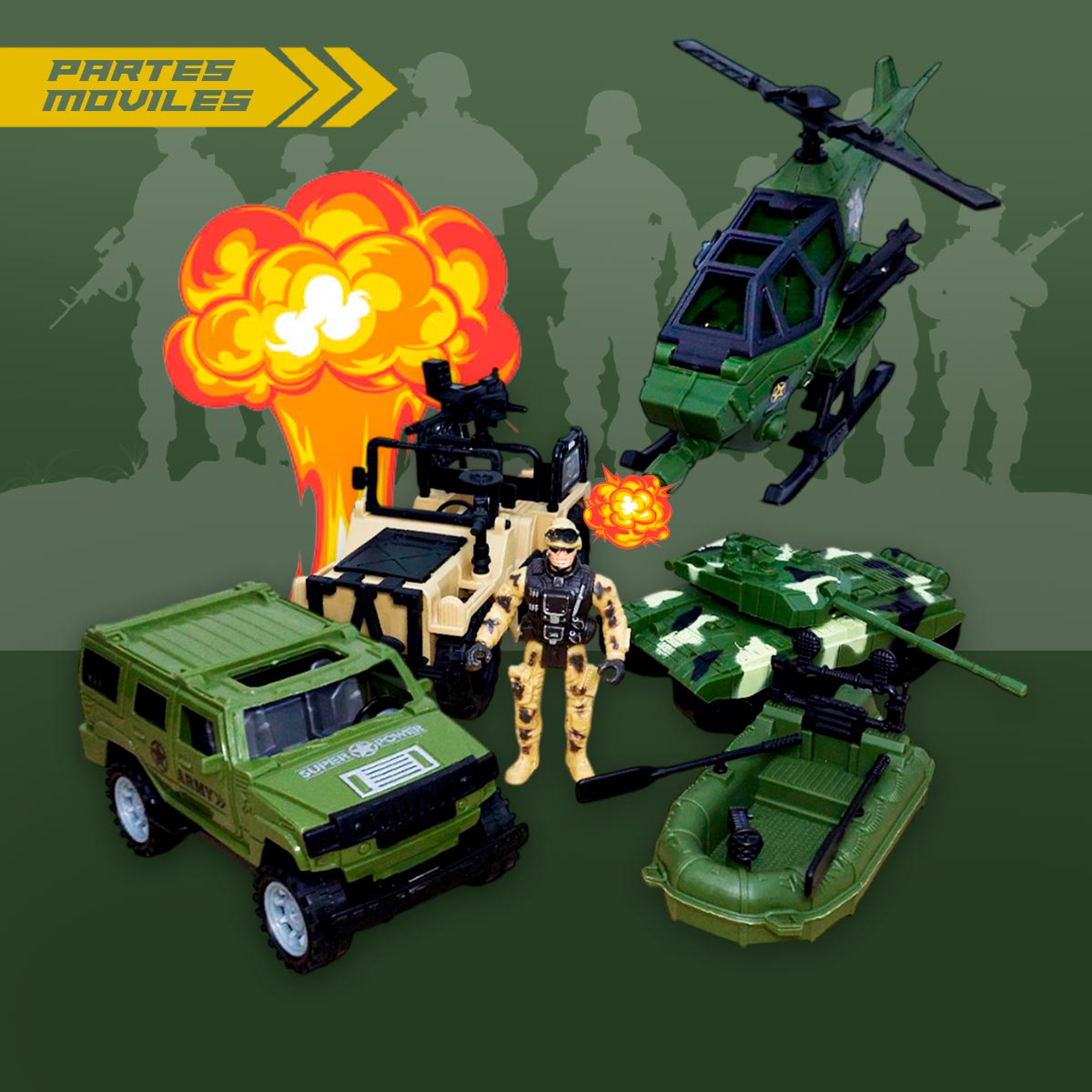 Miniatura 2 de Set Militar x 6 Piezas HW-M223-1