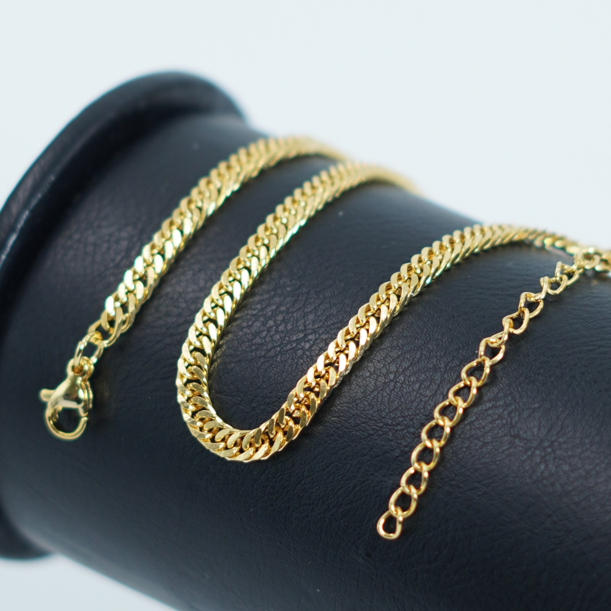 Miniatura 6 de TOBILLERA DOBLE ESLABON DORADA