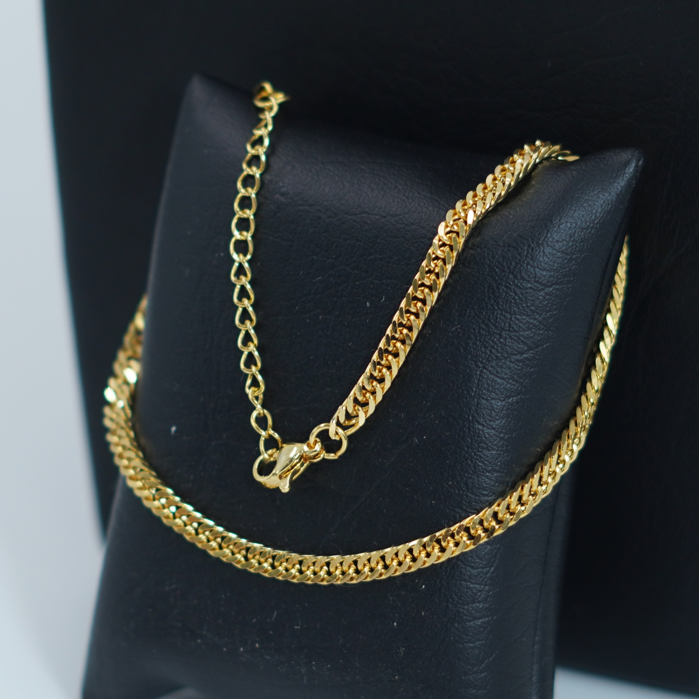 TOBILLERA DOBLE ESLABON DORADA